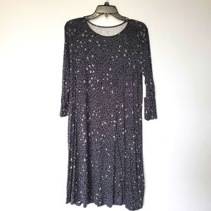 Long Sleeve Leopard Print Dress